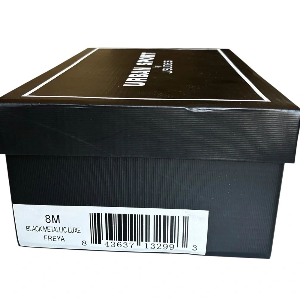 Urban Sport By J Slides Black Metallic Luxe Freya Size 8